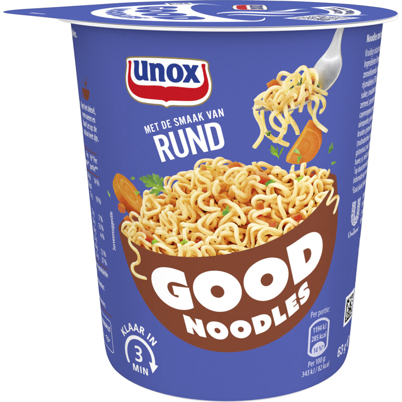 Een afbeelding van Unox Good noodles met de smaak van rund