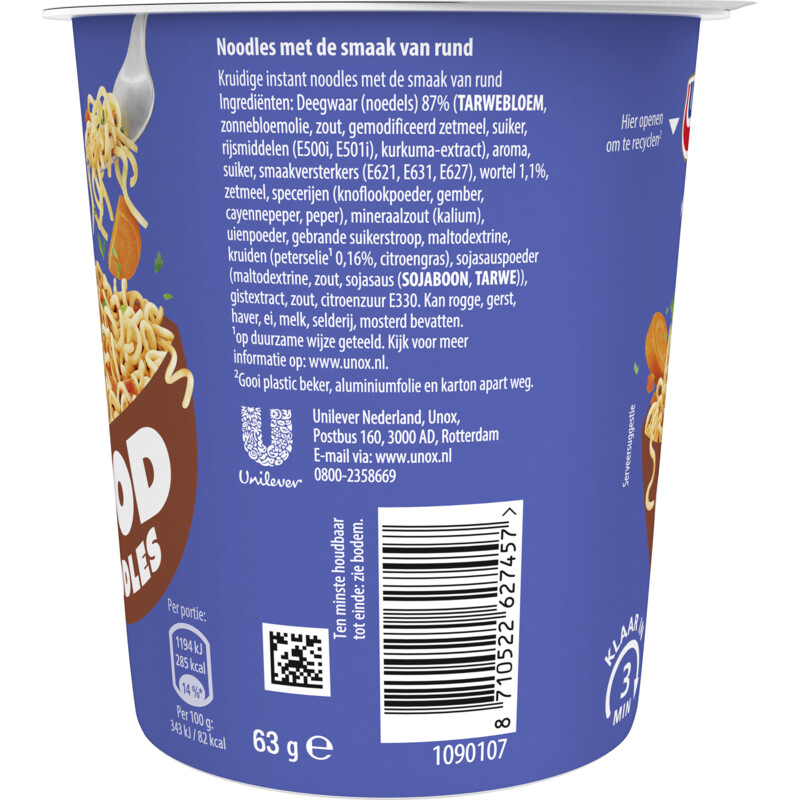Een afbeelding van Unox Good noodles met de smaak van rund