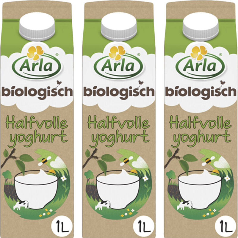 Een afbeelding van Arla Biologisch halfvolle yoghurt 3-pack