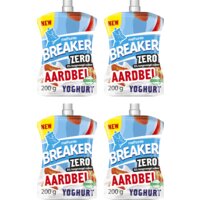 Een afbeelding van Melkunie Breaker Zero Aardbei yoghurt 4-pack