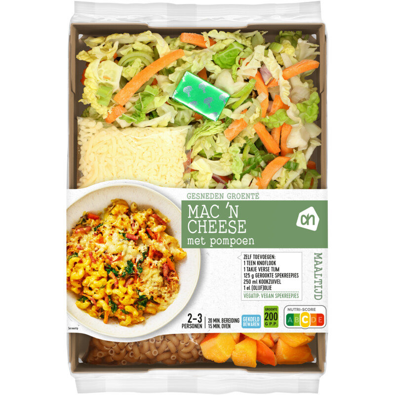 Een afbeelding van AH Gesneden verspakket mac'n cheese pompoen