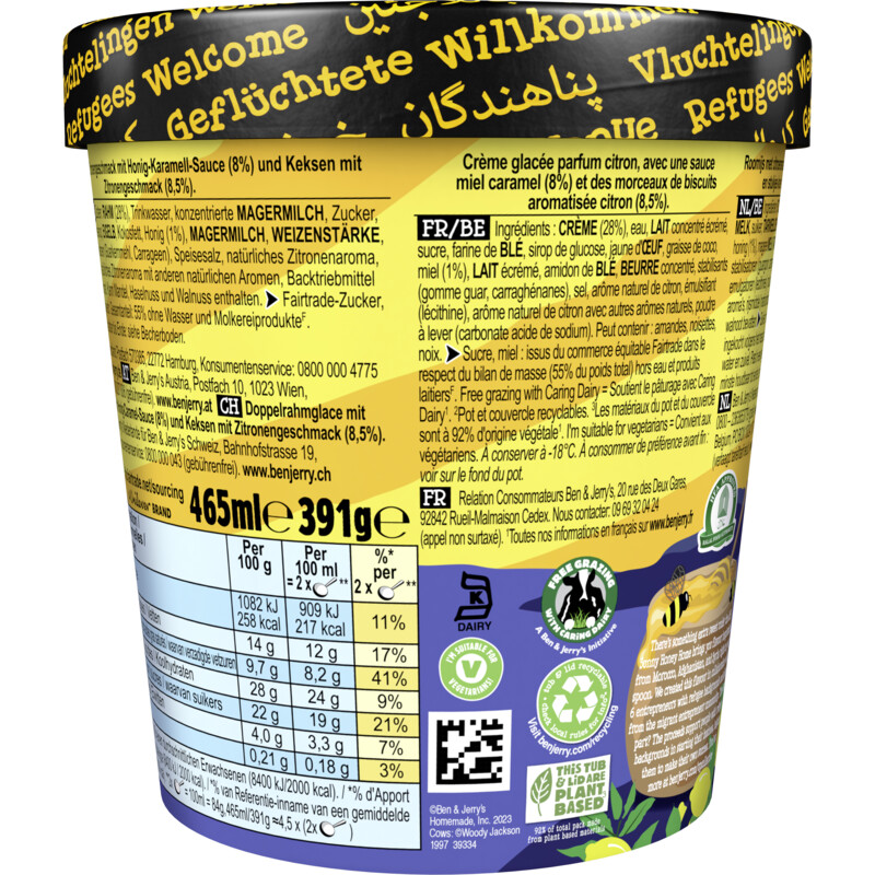 Een afbeelding van Ben & Jerry's Sunny honey home