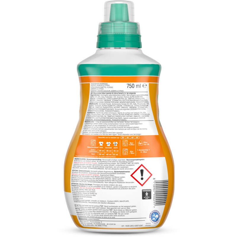 Een afbeelding van AH Wasmiddel kleur jasmijn & citrus