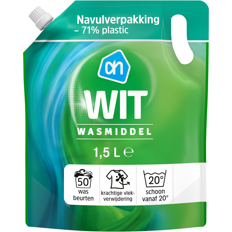 Een afbeelding van AH Wasmiddel wit navulling