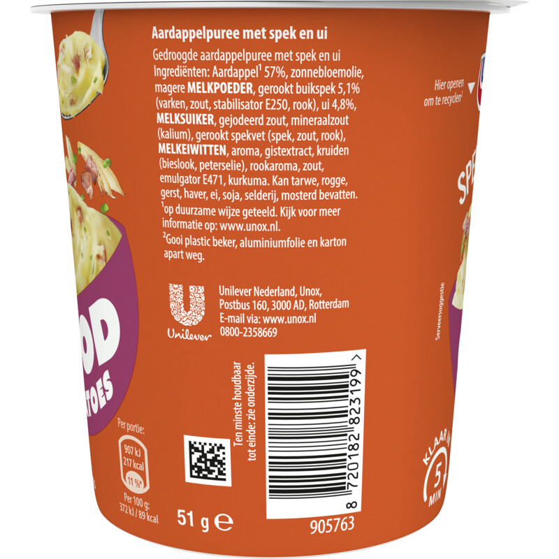 Een afbeelding van Unox Good potatoes spek en ui