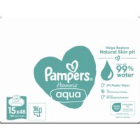 Een afbeelding van Pampers Harmonie aqua 0% plastic babydoekjes