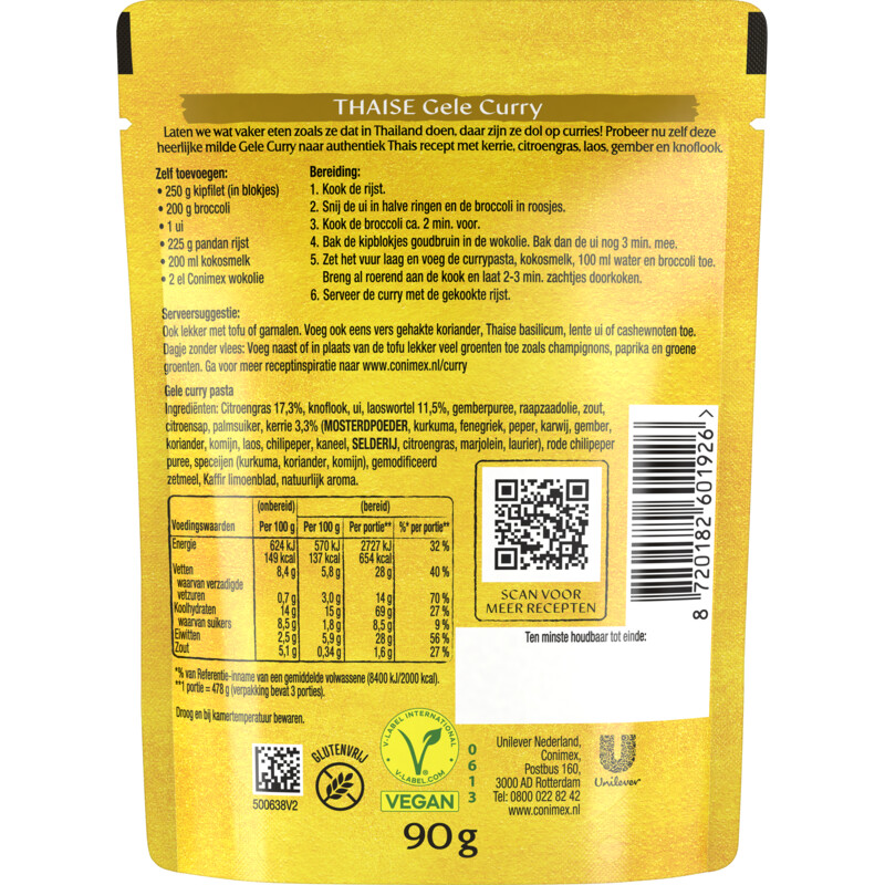 Een afbeelding van Conimex Thaise gele curry