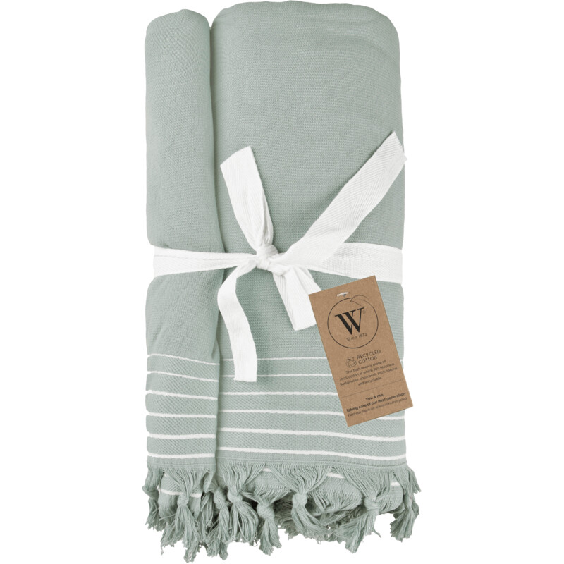 Een afbeelding van Walra Hamamdoek remade cotton jade