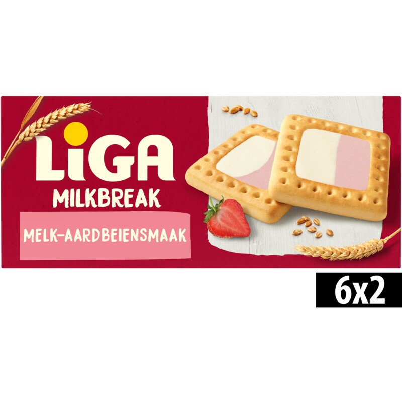 Een afbeelding van Liga Milkbreak melk-aardbeiensmaak