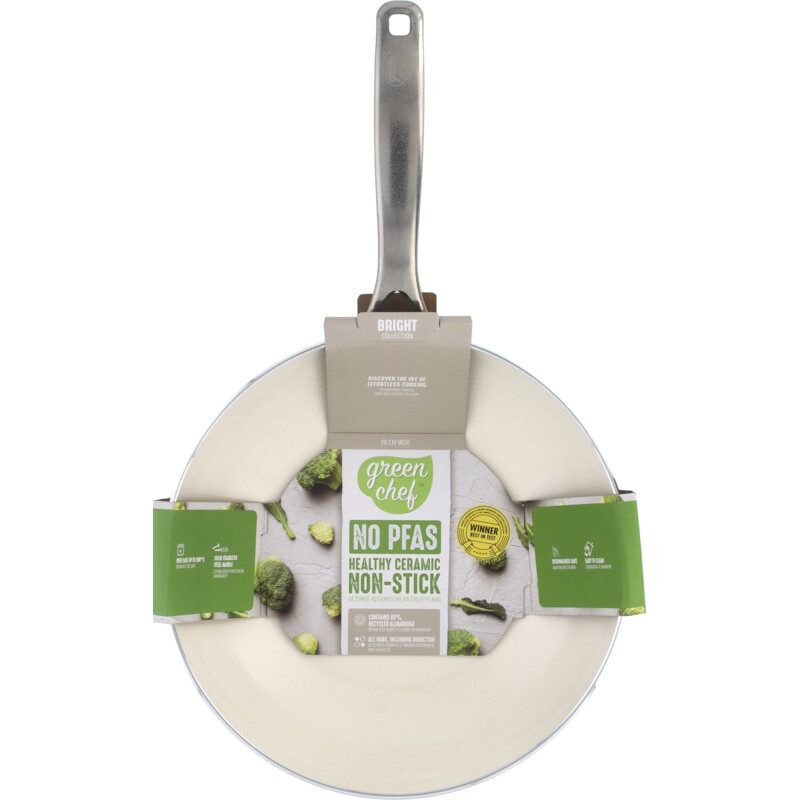 Een afbeelding van Greenchef Bright ceramic pro wok 28cm