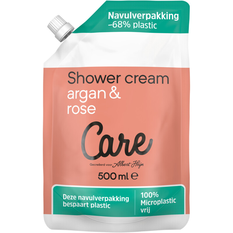Een afbeelding van Care Shower cream argan & rose navul