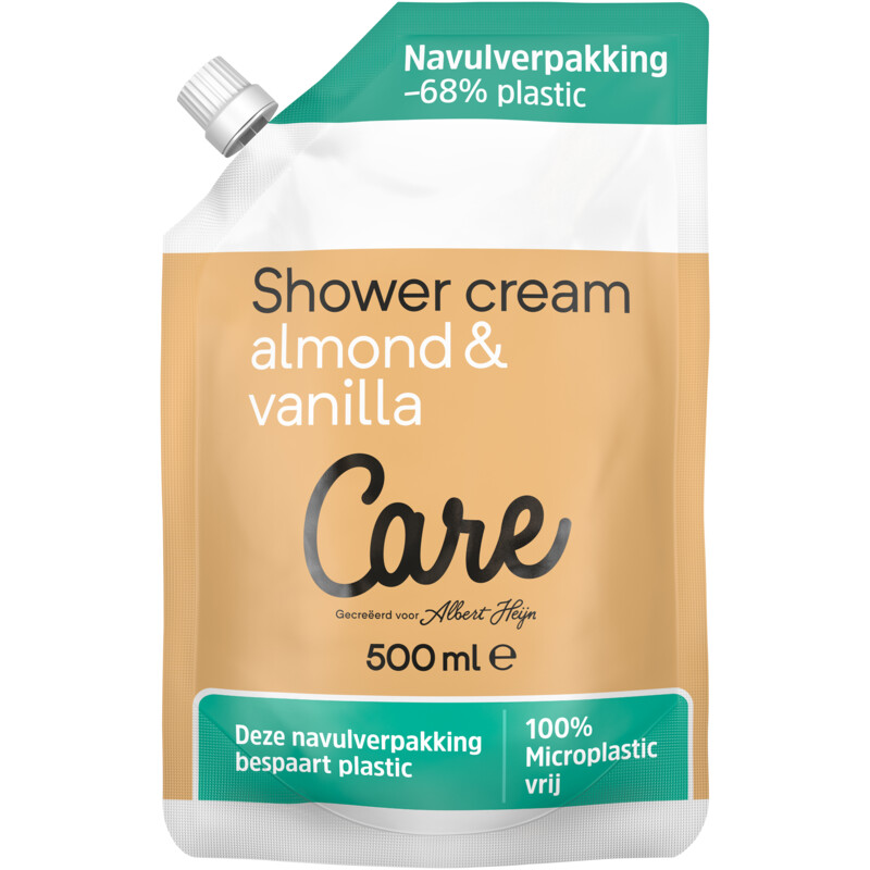 Een afbeelding van Care Shower cream almond & vanilla navul