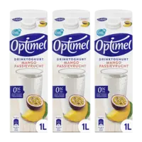 Optimel drinkyoghurt mango passievrucht 1L 3pack