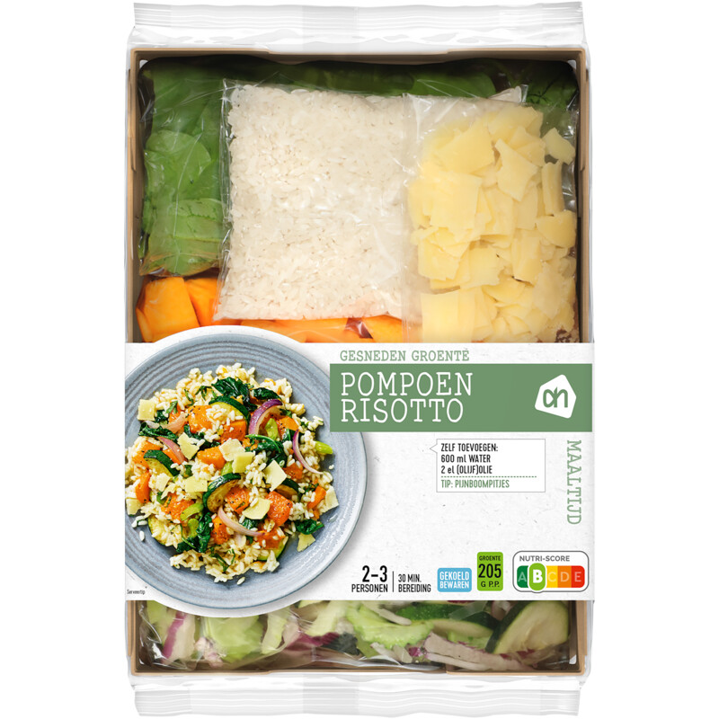 Een afbeelding van AH Gesneden verspakket pompoen risotto