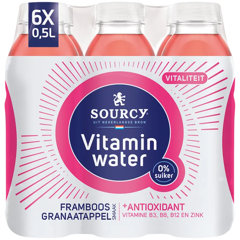 Vitaminwater framboos granaatapp 6-pack