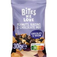 Afbeelding van BitesWeLove Peanuts, raisins & chocolate mix