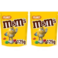 Een afbeelding van M&M'S Pinda Melk Chocolade 125g 2-pack