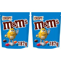 Een afbeelding van M&M'S Crispy Melk Chocolade 187g 2-pack