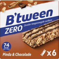 Een afbeelding van Hero B'tween zero mueslireep pinda chocolade