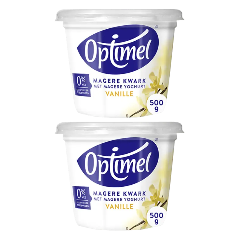 Optimel magere kwark vanille 2-pack	