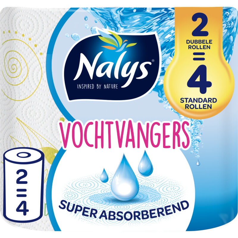 Een afbeelding van Nalys Vochtvangers keukenpapier 2=4 rol