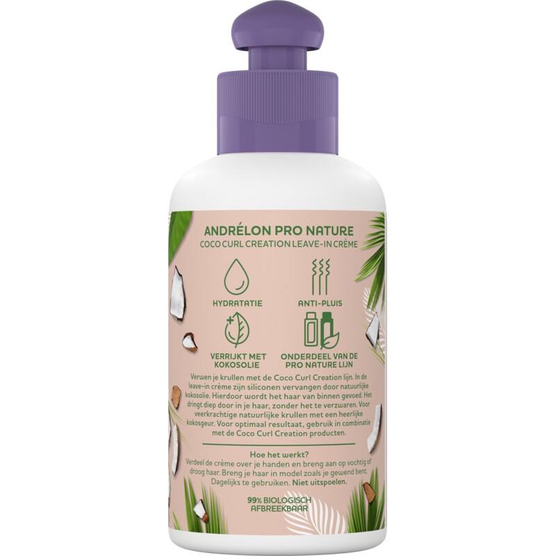 Een afbeelding van Andrélon Pro nature coco curl creation leave-in