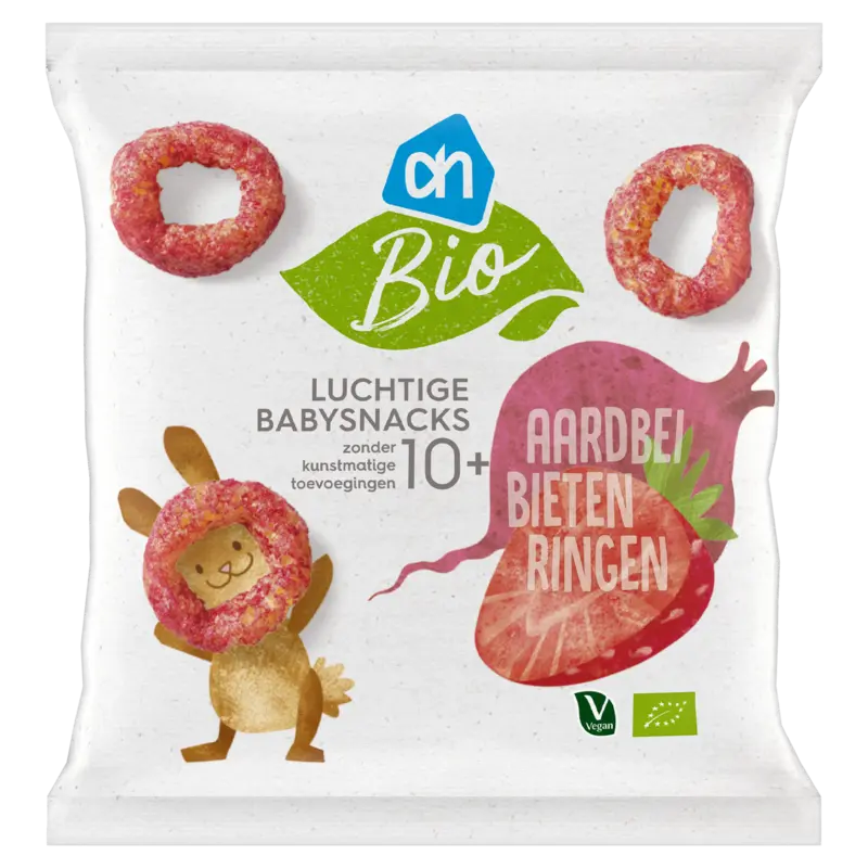 Luchtige babysnacks aardbei bieten 10m+