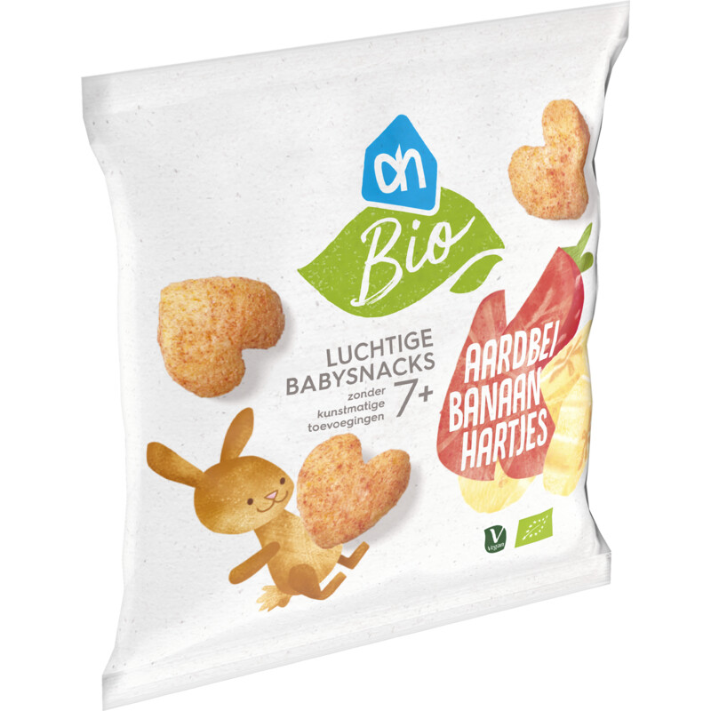 Een afbeelding van AH Biologisch Luchtige babysnacks aardbei banaan 7m+