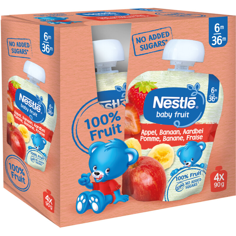 Een afbeelding van Nestlé Fruit appel banaan aardbei 6+ bel