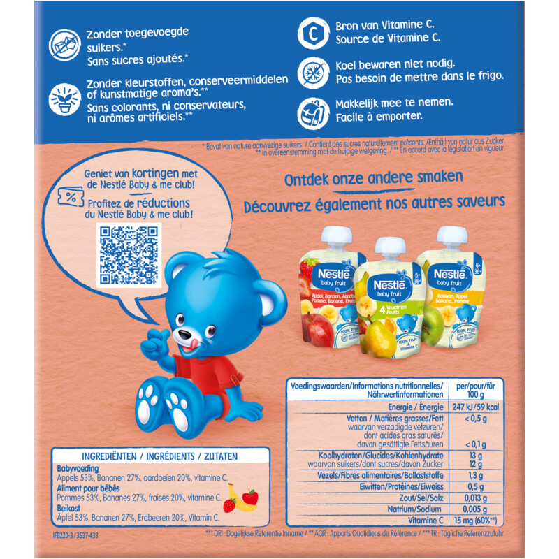Een afbeelding van Nestlé Fruit appel banaan aardbei 6+ bel