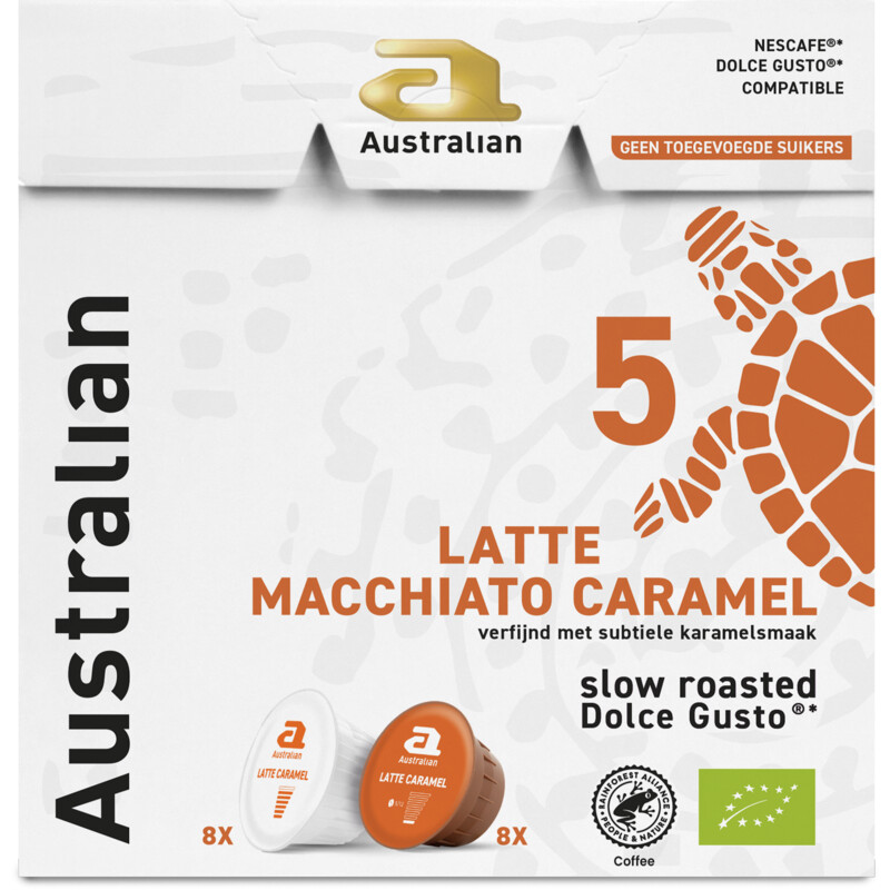 Een afbeelding van Australian Dolce gusto latte macchiato caramel