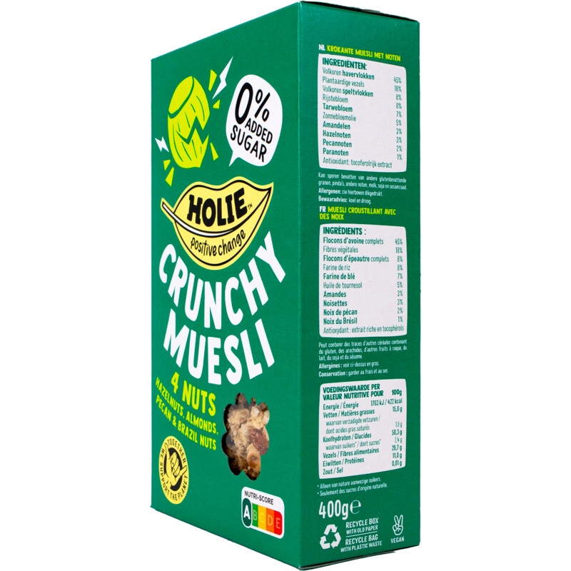 Een afbeelding van Holie's Crunchy muesli 4 nuts