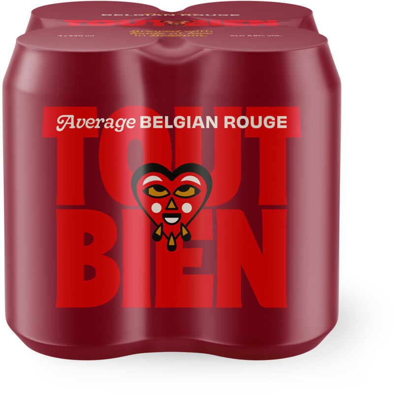 Een afbeelding van Tout Bien Average Belgian rouge 4-pack bel