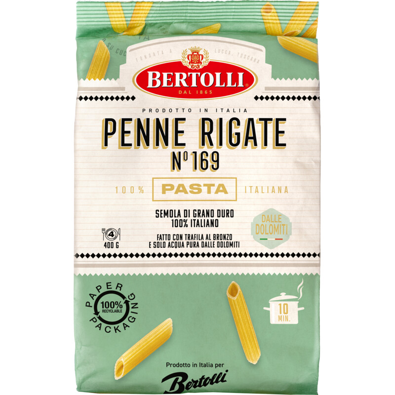Een afbeelding van Bertolli Pasta penne rigate no 169