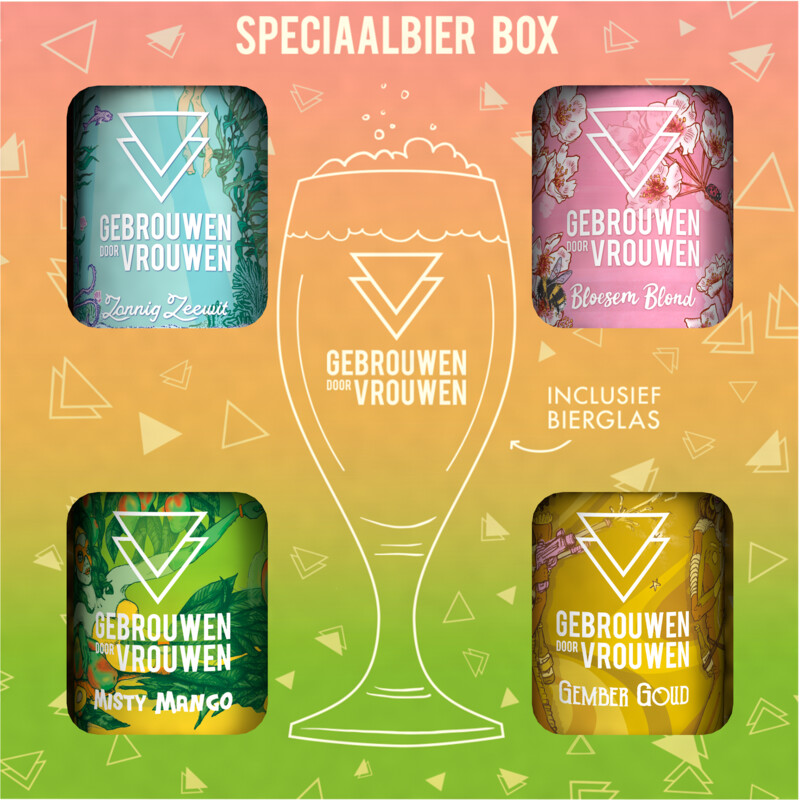 Een afbeelding van Gebrouwen door vrouw Speciaalbier box inclusief bierglas