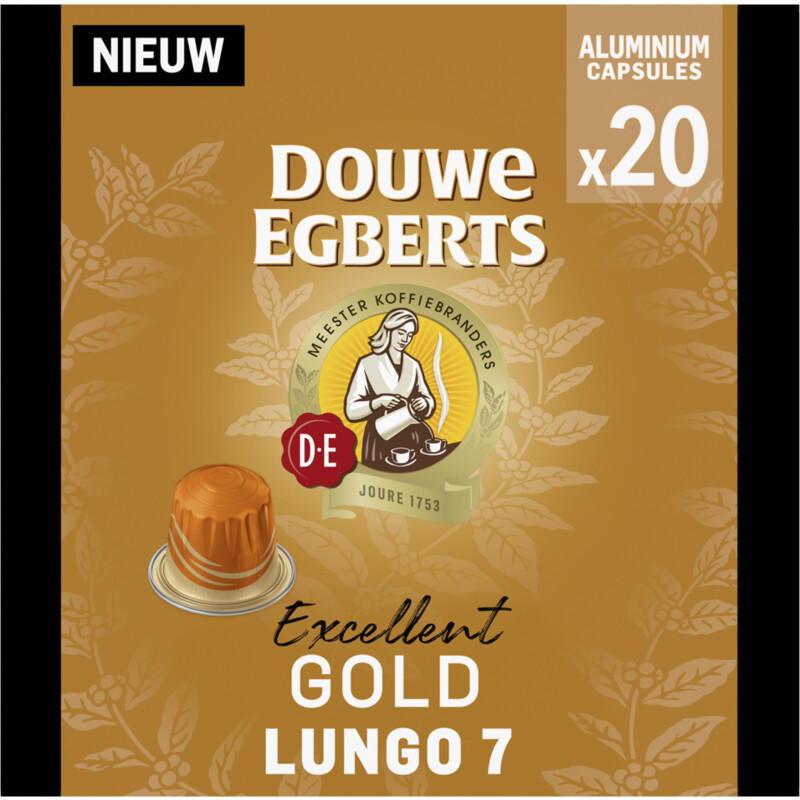 Een afbeelding van Douwe Egberts Excellent gold lungo capsules