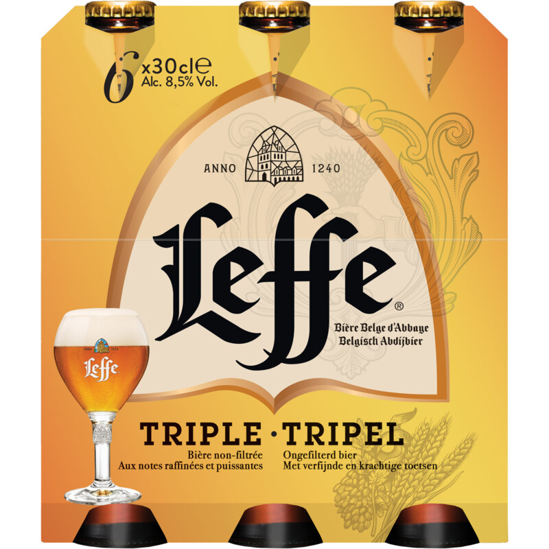 Een afbeelding van Leffe Tripel abdijbier 6-pack