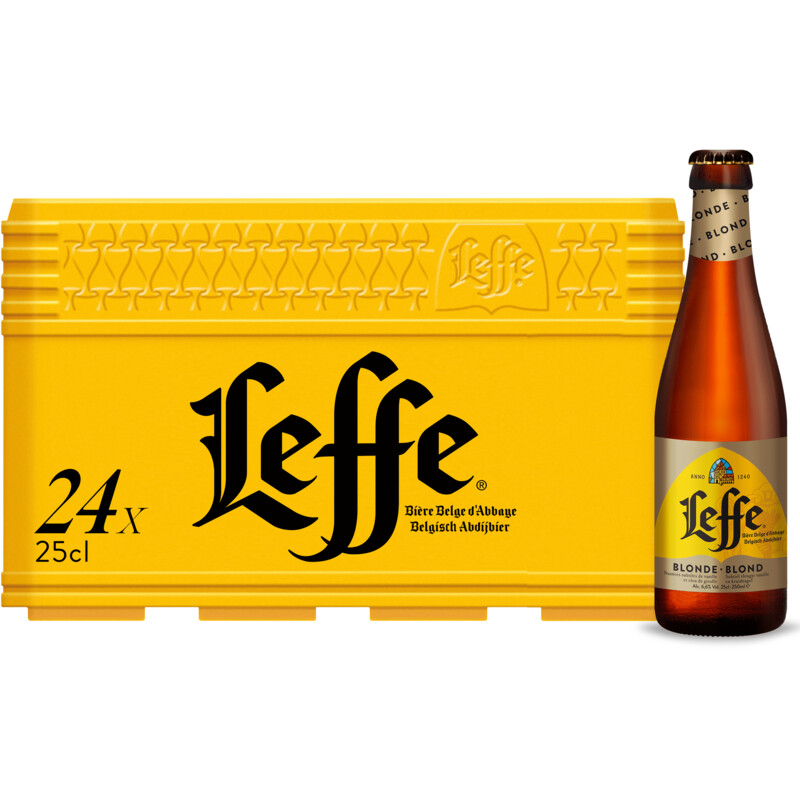 Een afbeelding van Leffe Blond abdijbier krat