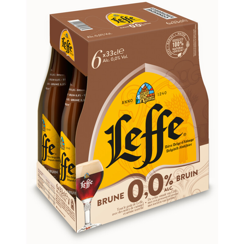 Een afbeelding van Leffe Bruin 0.0% 6-pack