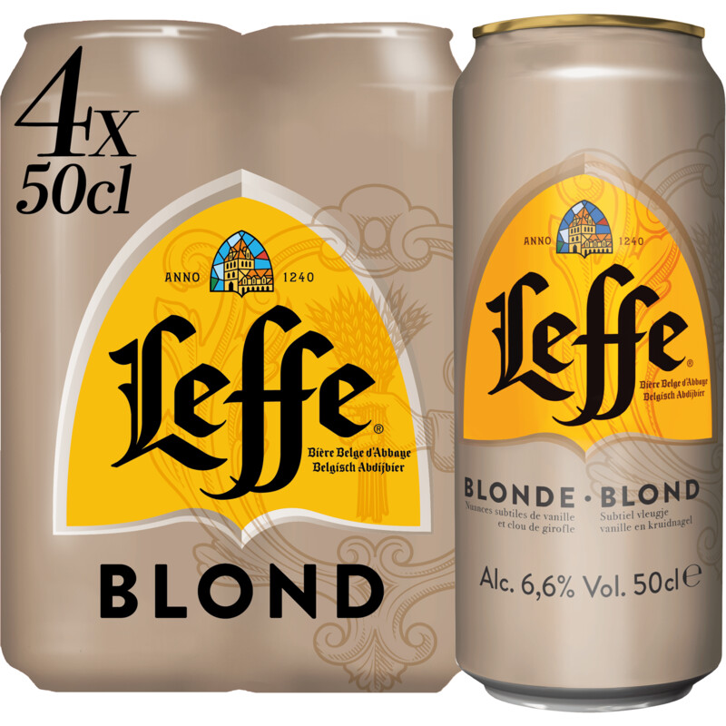 Een afbeelding van Leffe Blond abdijbier 4-pack