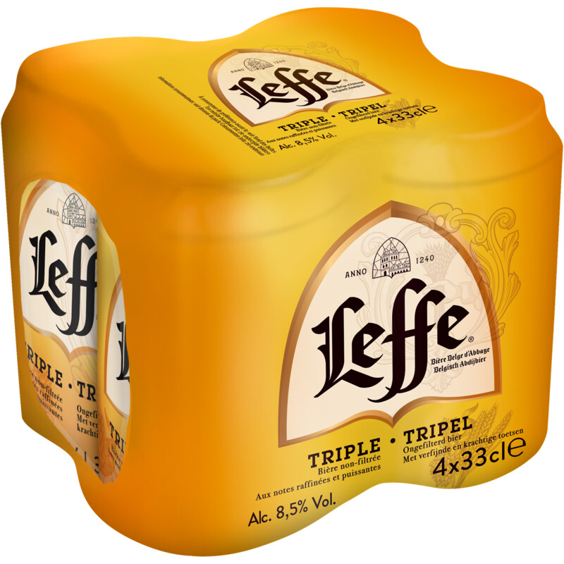 Een afbeelding van Leffe Tripel abdijbier 4-pack