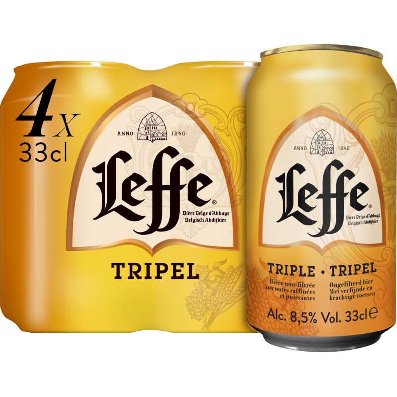Een afbeelding van Leffe Tripel abdijbier 4-pack