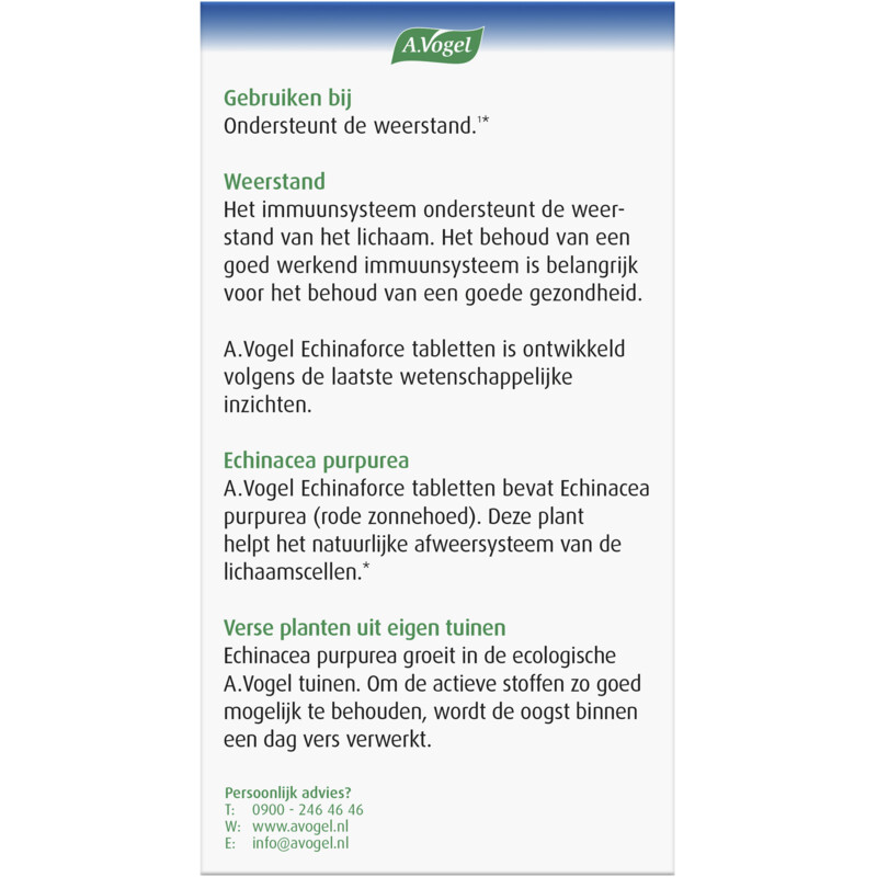 Een afbeelding van A.Vogel Echinaforce tabletten weerstand1*