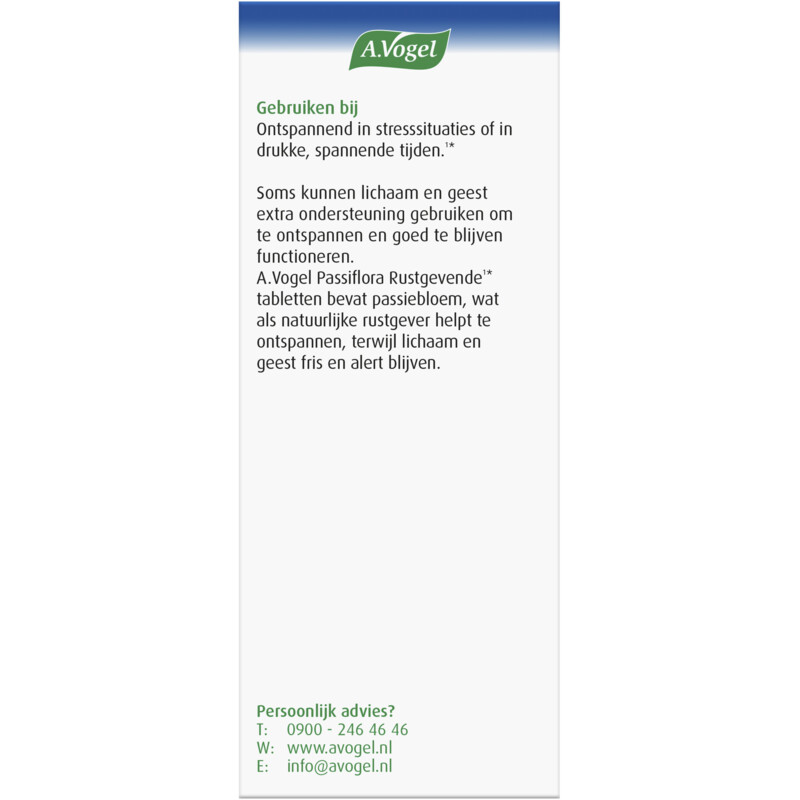Een afbeelding van A.Vogel Passiflora rustgevende1* tabletten