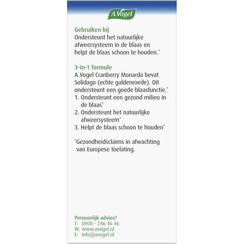 Een afbeelding van A.Vogel Cranberry monarda tabletten