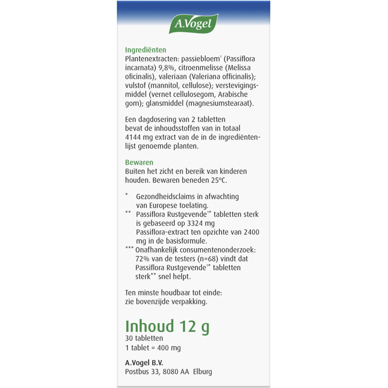 Een afbeelding van A.Vogel Passiflora rustgevende sterk**