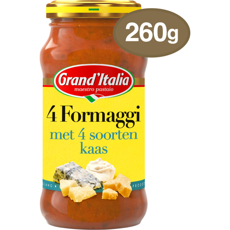 Een afbeelding van Grand' Italia 4 formaggi met 4 soorten kaas