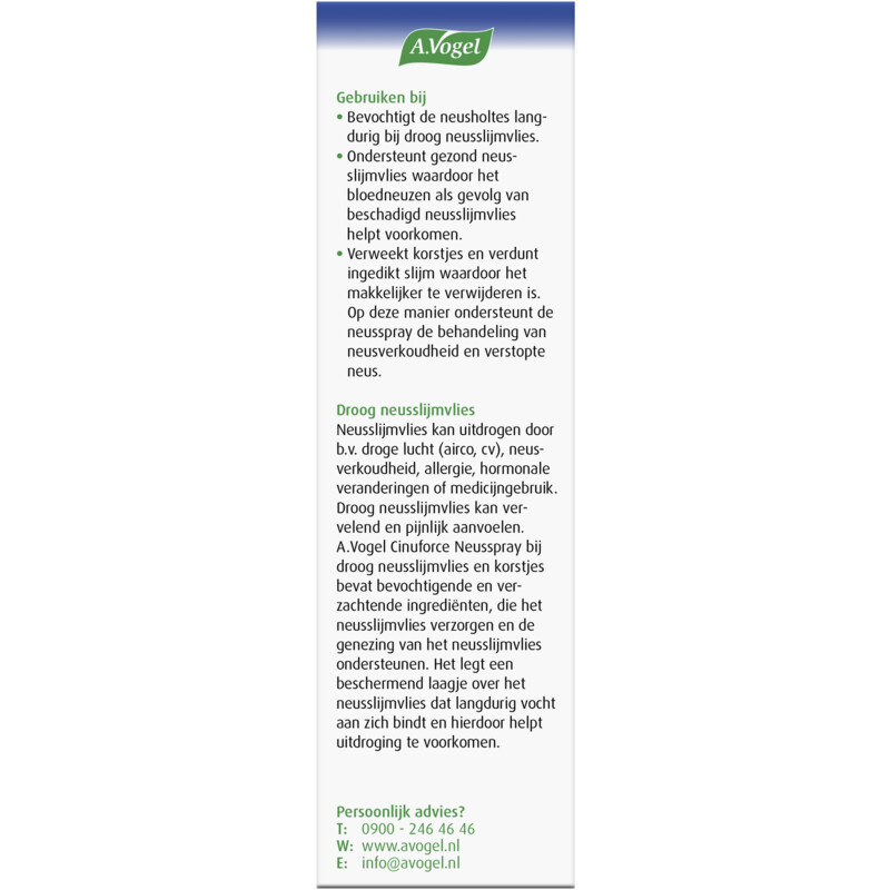 Een afbeelding van A.Vogel Cinuforce neusspray droog neusslijmvlies