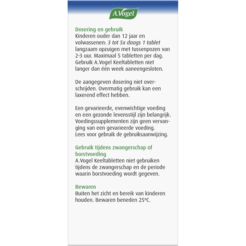 Een afbeelding van A.Vogel Keeltabletten tabletten