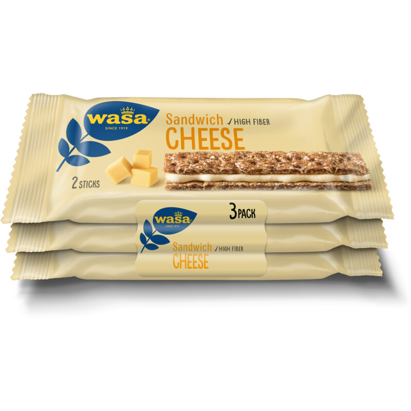 Een afbeelding van Wasa Sandwich cheese 3-pack